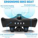 CDYWD Oversized Bike Seat for Men & Women Comfort, Extra Wide Bicycle Seat Cushion, Comfortable Soft Padded, Large Replacement Saddle for Peloton, Stationary Exercise Bike, Cruiser, City Bike, Ebike