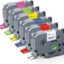 6-Pack TZe TZ Tape 24mm 0.94 Laminated Colored Compatible for Brother P Touch Label Maker Tape 1 Inch Refills for PT-D600 P700 P710BT PT-D610BT PT-P910BT PT-P750W PT-D600VP PT-P900W