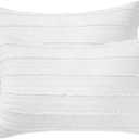 BOSOWOS Standard Size Pillow Shams Set of 2, Ultra Soft Breathable 20 x 26 Inches Pillow Case Envelope Closure, Microfiber Farmhouse Bed Pillowcases for Easy Care, White