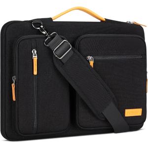 DOMISO 15.6 inch Laptop Case Sleeve Protective Cover Compatible with MacBook Pro 16 M4 M3 M2/Pro Max,15.6-16 inch HP ASUS Dell Lenovo Chromebook,Waterproof Computer Bag with Shoulder Strap,Black