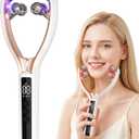 5 in 1 Face Massager, Face Roller Jaw & Tmj Massager for Lymphatic Drainage, Ice Roller for Face Sculpting Tool with Red Blue LED, EMS Import, Vibration, Heating for Home & Travel Use