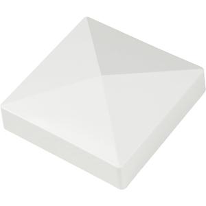 4" 4" Vinyl Fence Post Cap, Pyramid Style Caps for 4.0Wood Fence Post, Suitable for Lamp, Deck, Mailbox, 4 Packs