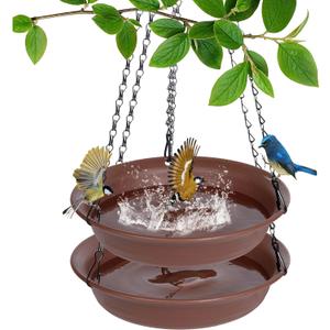 Hanging Bird Bath, Hanging Bird Water Feeder for Outdoors, Feeder Bowl, 2 Pack Birdbath Tray Accessories for Outside, Plastic Birdbaths Tray for Garden Patio Decoration (12", Chocolate) Hanging Bird Bath, Hanging Bird Water Feeder for Outdoors, Feeder Bowl, 2 Pack Birdbath Tray Accessories for Outside, Plastic Birdbaths Tray for Garden Patio Decoration (12", Chocolate)