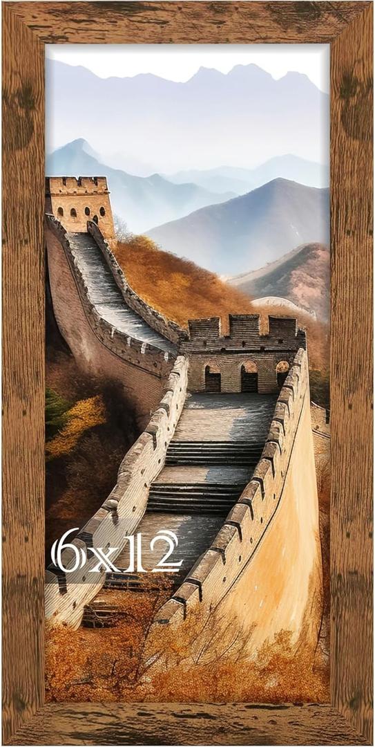 Picrit 6x12 Frame, Photo Frame for Wall Mounting Display, Brown