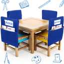24 Pcs Chair Pockets for Classrooms 17 x 20 Inches Student Chair Bag Chairback with Name Tag for Keeping Student Book School Table Organized