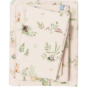 Great Bay Home Christmas Flannel Sheets Queen Size - 100% Turkish Cotton, Double-Brushed, Kids' Christmas Bed Sheet Set - Ultra-Soft, Cozy, 4-Piece Bedding Set (Tiny Village)