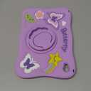 Kidcube for Galaxy Tab S10 FE Case, for Samsung Galaxy Tab S9 FE Case 10.9" - Girls Cute Kawaii Girly 3D Purple Butterfly Design Cover with Rotating Stand & Strap Unique Silicone Women Tablet Covers