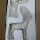 DN DECONATION 2PCS Christmas Reindeer Figurines, Chritmas Small White Deer Statues,Decorative Resting Lucky Resin Deer Rustic Sculptures for Indoor Home Decor Mantle Cabinet Desktop Office