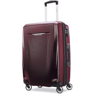 Samsonite Winfield 3 DLX Hardside Expandable Luggage with Spinners, Burgundy, Checked-Medium 25-Inch