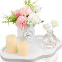 Small Decorative Tray Wood Decorative Serving Tray for Candles Perfume, Cloud Wooden Jewelry Tray Trinket Dish, Wooden Trays for Coffee Table Home Decor (White)