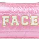 Hiroyuki Iridescent Makeup Bag, 14 inches Cosmetic Bag, Large Capacity Travel-Friendly Pouch (Face, pink)