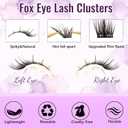 Lash Clusters Cat Eye Lashes Spiky Cluster Eyelash Extensions (Fiora) | 5-17mm C Curl Pre-mapped Cluster Lashes DIY for Daily Work Travel Dating Party Fox Eye Fit All Eye Shapes Beginner Friendly