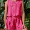 SOLY HUX Toddler Girl's Clothing Sets Summer 2 Piece Outfits Textured Sleeveless Tops and Shorts Casual Vacation Set