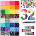 38000Pcs 32 Colors Resin Jelly Gems for Bedazzling, 3mm Flatback Rhinestones for Crafts, with 3 Bottles B7000 Glue for Clothes, Shoes, Nails, Jewelry Making