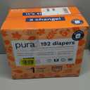 Pura Hypoallergenic Diapers, Size 1 (4-11 lbs), Monthly Pack, Totally Chlorine Free, Wetness Indicator, Suitable for Sensitive Skin, Soft Cotton Comfort, Overnight, 6 Packs of 32 (192 Baby Diapers)