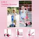 Unbreakable & Never Fall Down 2-in-1 Scooters Kids 3 Wheel Kick Scooter for Boys Girls Ages 3-8, Adjustable Height & Seat, Widened Non-Slip Deck, More Safer for Beginner Toddlers