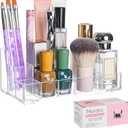 Clear Acrylic Makeup Organizer, 8 Compartments, Cosmetic Storage Display for Lipstick, Nail Polish, Beauty Supplies (clear 8 compartment)