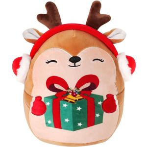 Christmas Stuffed Animals Plush Toys - 10 Inch Soft and Hugging Deer Stuffed Animal Plushes for Kids, Girls & Boys - Ideal 2025 Collectible Toys Holiday Home Decorations