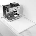 Rnivvi Silicone Coffee Mat, 16" x 24" Waterproof Raised Edge Coffee Bar Mats for Espresso Machine Station Accessories, Heat Resistant Dish Drying Pad for Kitchen Counter, Rubber Bar Decor Pad, White