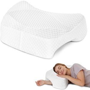 Side Sleeper Pillow with Arm Hole, Shoulder Relief System, Newly Upgrade Arm Pillow for Neck and Shoulder Pain, Premium Memory Foam, Suitable for Side, Back and Stomach Sleepers - White