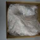 Retisee 15 Inch Christmas Peacock Tree Topper Christmas Ornaments Artificial Feather Glitter White Peacock Xmas Decorations for Xmas Wedding Party Tree Decor