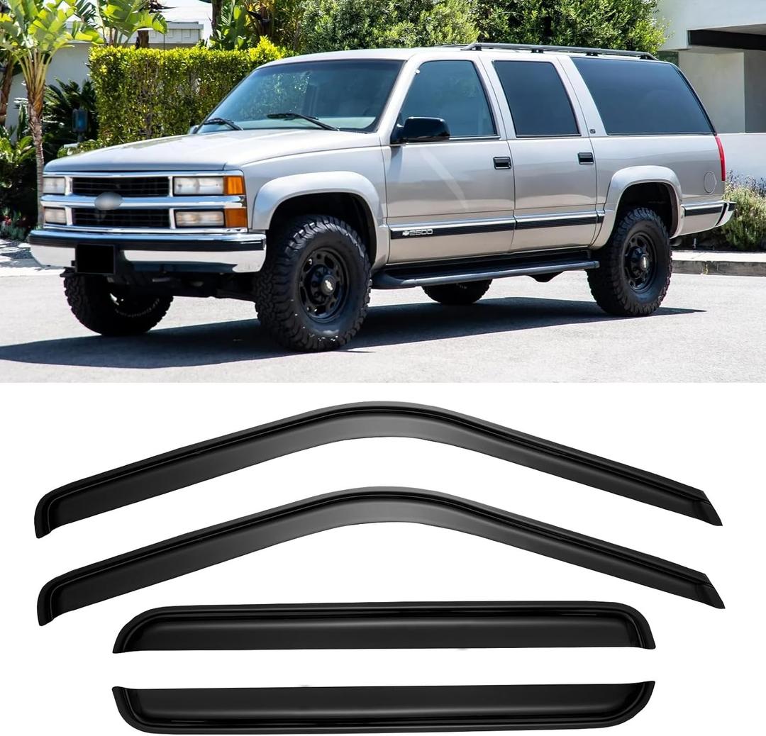 Window Rain Guards Visors for 1995-2000 Chevy Tahoe/GMC Yukon, Window Vent Wind Deflectors Shades for 1992-1999 Chevy/GMC C/K1500 2500 Suburban, 1992-2000 Chevy/GMC Sierra C/K3500