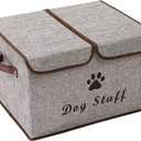 Dog toy box with lid dog storage organizer perfect basket for dog toys living room, playroom, closet, home organization and storage - LightGray