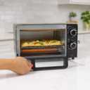 Total Chef Toaster Oven - Countertop Oven for Toast, Bake, Broil, Pizza, Compact Size For Small Kitchen, Appliance with Timer, Black, 4 Slice Toaster Oven