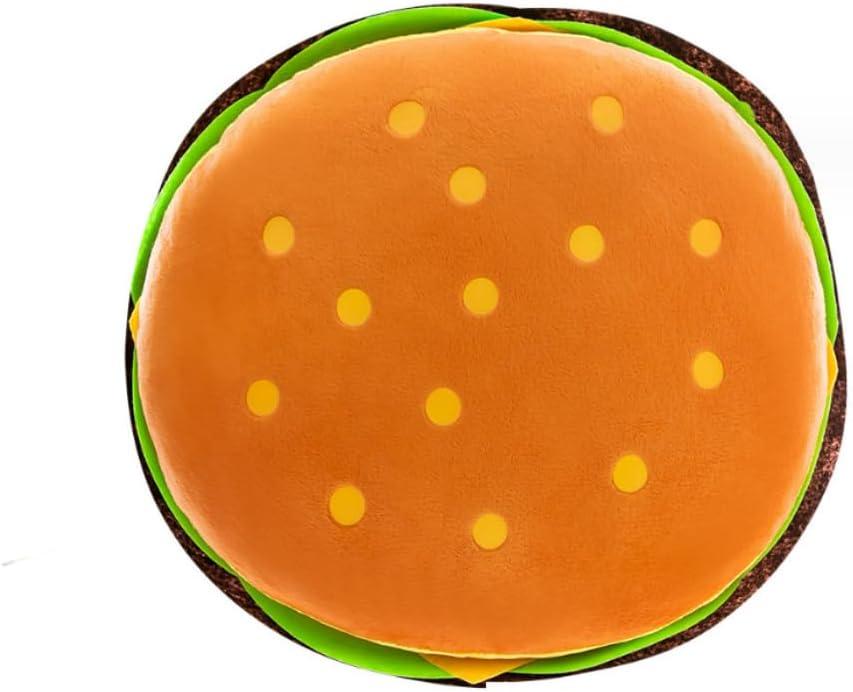 Hamburger Plush Pillow Funny Hamburger Bread Stuffed Pillow Soft Food Plushie Throw Pillow Stuffed Animal Toy for Kids Adults Gift Home Decor. (Hamburg, 12")