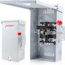 Larrik Generator Transfer Switch 100A, Manual Transfer Switch for Home Generator, Heavy Duty DoubleThrow 120/240V,24000W for Indoor Outdoor Use,NEMA 4X Standards