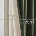 2 x MIULEE 100% Blackout Linen Textured Curtains for Bedroom Solid Thermal Insulated Olive Green Grommet Room Darkening Curtains & Drapes Luxury Decor for Living Room Nursery 52 x 63 Inch (2 Panels)