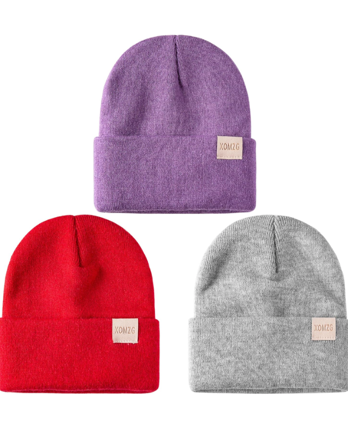 Toddler Beanie Kids Winter Hats Infant Warm Knit Cap Newborn Winter Warm Hat for 0-36 Month Boys Girls 2 Pack