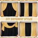 VitalCozy 4 Panels Backdrop Curtains 2 Pcs 4 x 10 ft Sequin Glitter 2 Pcs 7 x 10 ft Chiffon Photo Background Curtains for Graduation Wedding Birthday Party Decorations(Black, Gold)