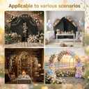 Toolterritary Set of 3 Metal Arch Backdrop Stand with Cover Set, (8FT, 7.2FT, 6.6FT Wedding Arch and Cover Set), Backdrop Arch for Party, Baby Shower, Birthday, and Graduation Ceremony