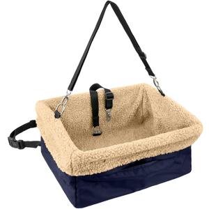 Deluxe Dog Car Seat Fits Pets up to 15lbs, Dog Booster Seat, Padded Cushioning, Adjustable Straps, Metal Frame Encasing, Installs in Seconds, Collapsible Canvas and Easy to Clean