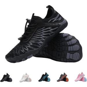 Zureto Grounded Footwear for Women Men Neuropathy, Hike Barefoot Shoes Women (8.5 Women/7 Men, Black)