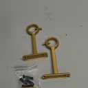 Ceiling-Mount Curtain Rod Brackets, Heavy Duty Ceiling and Wall Curtain Rod Holder for 1 Inch Drape Pole (Gold (Set of 2))