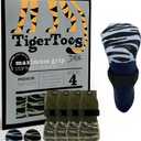 DOK TigerToes Premium Non-Slip Dog Socks for Hardwood Floors - Extra-Thick Grip that Works Even When Twisted - Prevents Licking, Slipping, and Great for Dog Paw Protection (Breezy Blue And Forest Green, Large) - Pack of 2