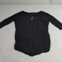 Made By Johnny Women's Casual Boat Neck and V-Neck 3/4 Sleeve Draped Dolman Top with Side Shirring Premium Shirt, XL