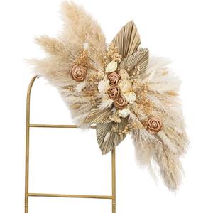 Pampas Grass Wall Arrangement | Home & Nursery Decor, Baby Shower & Wedding Arch Backdrop, Boho Decor (Dusty Brown)