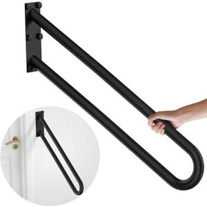 28 Inch Stainless Steel Handrail for 1-5 Steps - 1.25" Tube, ZUEXT U Shaped Oil Rubbed Black Safety Grab Bar for Stairs,Wall Mounted Hand Railing for Outdoor Garage Entry Interior Exterior Stairway