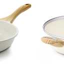 SENSARTE 9.5 Inch Nonstick Ceramic Frying Pan Skillet,with Heat Resistant Handle,12 Inch Ceramic Nonstick Frying Pan Skillet with Lid,PFOA PFAS PTFE Free