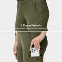 TBMPOY Womens Capri Lightweight Cargo Hiking Quick Dry Pants Stretch Pockets Cropped Casual Summer Travel Outdoor (Green, XL)