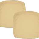 FLYMEI Patio Cushion Covers 24x24x4 Waterproof Outdoor Cushion Cover Replacement 4 Packs Outdoor Seat Cushion Slipcover for Rattan Chair Sofa, Sand