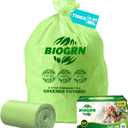 10-13 Gallon Compostable Trash Bags with Flat-Top 50 Bags Thick 0.87 Mil Leakproof Plant-based Tall Kitchen Wet Food Scrap Waste, ASTM D6400, US BPI and OK Compost Home Certified