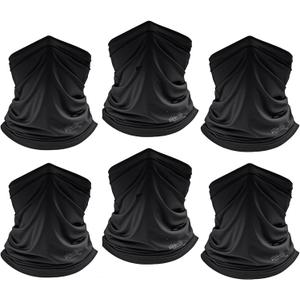 6 Pack Sun Cooling Neck Gaiter Face Mask UV Scarf Breathable Bandana for Men/Women
