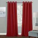 MYSKY HOME Blackout Curtain for Bedroom, Grommet Room Darkening Curtain, Amazing Triple Weave Thermal Insulated Curtain, 1 Curtain Panel ( 52 x 108 Inch, Red )