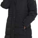 IKAZZ Women's Winter Coats, Thickened Warm Insulated Vegan Down Long Parka Jacket with Hood XXL