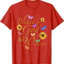 Blessed by God for 90 Year Butterfly Sunflower 90th Birthday T-Shirt, XXL