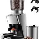 KIDISLE Conical Burr Coffee Grinder Electric, Espresso Grinder for Home Use, Burr Mill with 51 Grind Settings, Precision Electronic Timer, Stainless Steel Container